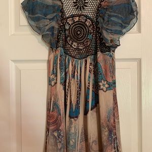 Bohemian baby doll top.